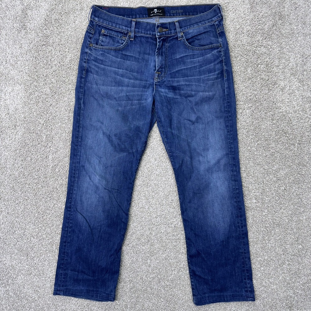 7 For All Mankind Jeans Mens 34 Carsen Luxe Performance Blue EUC